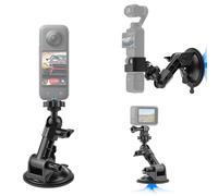 Osmo Pocket 3 Support Ventouse Compatible avec Insta360 Kit Support pour Pare-Brise et Tableau de Bord de Voiture Base à Vide Sécurisée pour l'enregistrement sur Route, Vlogging, et Les Voyages