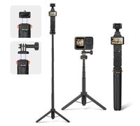 Osmo Pocket 3 Trépied pour caméra d'action Go Pro, mini trépied extensible de bureau, petit perche à selfie portable avec vis à dégagement rapide 6,35 mm Vlog pour DJI Action 5 Pro pour Insta360 X4