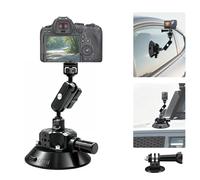 Osmo Pocket 4/3 5'' Ventouse Caméras Support Compatible avec Insta360 X5-X | DSLR 132lbs Métal Support D'aspiration Pompe Vide avec Rotule Magique & Arri 1/4" 3/8" Compatible avec DJI Osmo Pocket 4/3