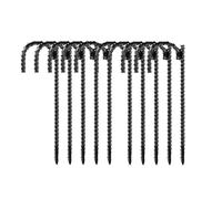 Osmond 10pcs Piquets de Barres Filetées en Acier Galvanisé en Forme de Crochet J pour Décorations Extérieures de Pelouse