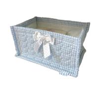 Osmond 1PC Panier de Rangement en Tissu Carré Organisateur de Bureau Panier de Rangement en Tissu Décoration de Maison Cadre Bleu