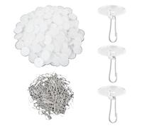 Osmond 200 Crochets de Plafond Auto-Adhésifs pour Suspension, Plaque à Ventouse Ronde Amovible Transparente Sans Perçage pour Suspension Murale