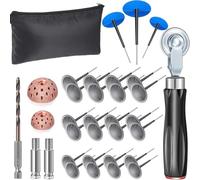 Osmond 29 PCS pour la Moto, Kit D'Outils de Patch de R¨¦paration de Pneus de V¨¦hicule avec des Bougies de Patch de Pneus de 24 Pcs (34/40/50 Mm) et de la Roue de Polissage