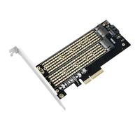 Osmond Adaptateur M.2 Dual M.2 PCIE 4.0 pour SSD NVMe/NGFF NVMe (Clé M) et SSD SATA (Clé B) vers Slot PCIe X4 X8 X16