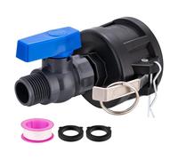 Osmond Adaptateur pour Cubitainer IBC 2" avec Verrou à Came pour les Cubitainers de 275 à 330 Gallons avec à Boisseau Sphérique en Plastique Robuste pour Tuyau D'Arrosage.