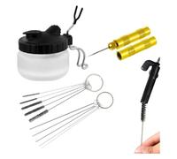 Osmond Aiguilles de Nettoyage pour Aérographe - Brosses de Nettoyage, Bidon de Nettoyage, Pot de Nettoyage, Kit D'Aiguilles de Dragage pour Encre de Peinture Résiduelle