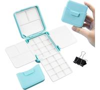 Osmond Boîte de Palette D'Aquarelle Miniature avec 24 Emplacements Vides, Palettes Pliables Doubles et Clip en Métal, Idéal pour