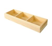 Osmond Boîte de Rangement en Bois Carré Multi-Grilles pour Bureau et Jardin d'enfants, Organisateur de Bureau Rectangulaire 3 Grilles