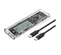 Osmond Boîtier de Disque Dur Transparent pour SSD avec Double Protocole M.2 NVME/NGFF, Adaptateur SSD USB 3.2 avec Affichage Intelligent
