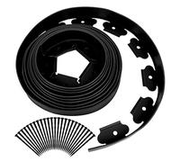 Osmond Bordure de jardin de 5 m avec 15 piquets de bordure, bordure d'aménagement paysager en caoutchouc pour bordures de bordure, noir