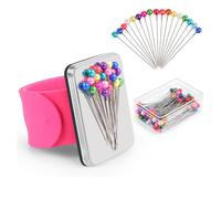 Osmond Bracelet de Poignet à Coussinet avec 100 Pièces de 1,5 Pouce Ball Head Sewing Pins Set Support de Broche en Silicone pour la Courtepointe