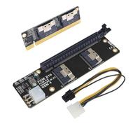 Osmond Carte Adaptateur 2 en 1 2 Ports SlimSAS 8I X2 vers PCIE 4.0 X16 GEN4 pour Carte Réseau, Carte Graphique, Carte de Capture Vidéo