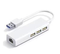 Osmond Carte Réseau USB RJ45 LAN 4 en 1, Adaptateur Répartiteur Ethernet USB 2.0 10 Gbit/S pour Ordinateur Portable, sans Pilote