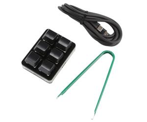 Osmond Clavier de Raccourci Personnalisable à 6 Touches Mini Clavier Copier et Coller Clavier de Mot de Passe à 1 Touche Noir