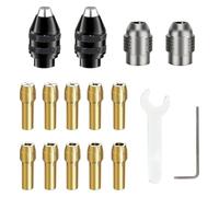 Osmond Ensemble de 16 Mandrins de Perçage pour, 0,8 à 3,2 mm, 4486, Adaptateur de Remplacement pour Mandrin de Perçage Sans Clé, Tige de Mandrin, Changement