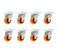 Osmond Ensemble de 8 Roulettes Pivotantes Universelles de 1,5 Pouces avec Plaque Pivotante à 360° pour Boîte de Rangement, Meuble, Cuisine
