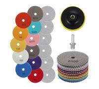 Osmond Ensemble de Tampons de Polissage au Diamant avec Patin de Support 5/8''-11, Tampons de Polissage 50-8000 Grains pour Pierre, Kit de Polissage pour Meuleuse.