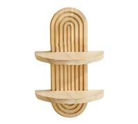 Osmond Étagère Murale Ovale Bohème en Bois à Filetage, Fixation Murale en Bois pour Décoration de Salon A