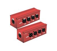 Osmond Extenseur Ethernet Cat5 Compatible XLR à RJ45 Ethercon 4 Canaux Extenseur Ethernet XLR à RJ45 Ethercon Cat5 pour Scène en Direct, Studio D'Enregistrement Audio Rouge