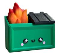 Osmond Figurine de Bureau Imprimée en 3D en Forme de Benne à Ordures en Feu, Accessoire Amusant, Ornement, Porte-Stylo en Forme de Benne à Ordures, Cadeau Amusant C