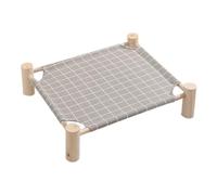 Osmond Hamac pour chat et chien en bois - Lit surélevé et rafraîchissant - Amovible - Portable - Intérieur et extérieur - Convient pour animaux domestiques C