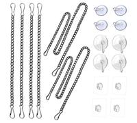 Osmond Kit de Chaîne de Suspension pour Vitrail avec Crochets à Ventouse, Chaîne de Suspension Noire pour Tableau, Capteur de Soleil