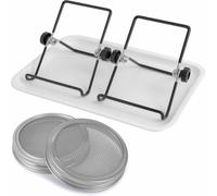 Osmond Kit de Germination en D'Acier Inoxydable pour Bocaux à Large Ouverture pour la Culture de Pousses de Brocoli, de Soja, de Tournesol, Etc.