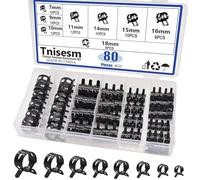 Osmond Kit de Serrage de Tuyaux de Bande de de 80 Pièces pour Tuyaux à Vide en Silicone, Tailles de 7 Mm-18 mm Camps Assortis