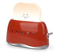 Osmond Lampe Grille-Pain Décorative Rétro, Décoration de Bureau en Forme de Grille-Pain Rétro, Cadeaux pour Adolescents, Adolescentes, Femmes, Rouge