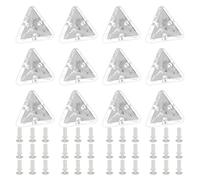 Osmond Lot de 12 équerres d'angle en acrylique avec vis semi-transparentes à 3 trous