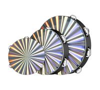 Osmond Lot de 3 Tambourins Doubles Radiants avec Rangée de Cymbalettes Métalliques, Tambourin à Main en Bois de 6/8/10 Pouces