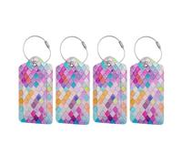 Osmond (Lot de 4) Étiquette de Bagage de Voyage - Manchon de Protection de Privée avec Anneau en Acier Inoxydable, Types de Bagages et de Colis