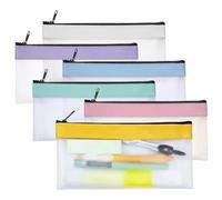 Osmond Lot de 6 trousses à crayons transparentes, trousse de maquillage, trousse à crayons, trousse à crayons, trousse à crayons transparente, pochette transparente à fermeture éclair