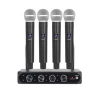 Osmond Micro Système de microphone sans fil professionnel UHF 4 canaux Noir pour scène, fête à la maison, églises