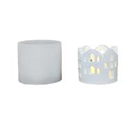 Osmond Moule en Silicone pour Bougeoir de Maison Creuse à Faire Soi-Même, Bougeoir, Château, Maison, Plâtre, Lampe, Décoration D'Ambiance, Moule B