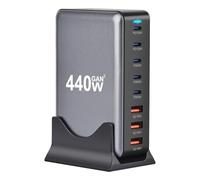 Osmond Nouveau Chargeur Gan Fast Charge 3.0 USB Type C 440 W Chargeur Mobile 8 Ports PD Chargeur Pratique à Transporter Chargeur de Tablette Prise UE