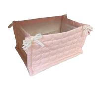 Osmond Panier de Rangement Matelassé en Tissu, Organiseur de Bureau, Panier de Rangement en Tissu, Décoration pour en Tissu Rose