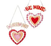 Osmond Panneau de Porte de Saint-Valentin Love You Décoration de Maison de Saint-Valentin 2 Pièces Décoration de Porte en Bois Décoration Murale Romantique pour