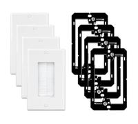 Osmond Plaque Murale de Pinceau Simple Gang 4 avec Support Basse Tension Inclus pour la Configuration Du Câble