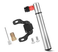 Osmond Pompe à Vélo Portable 130psi Mini Pompe à Vélo Portable pour Gonfler Les Pneus de Route de Montagne Valve Intégrée Argent