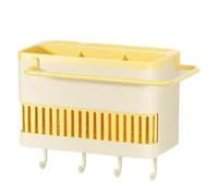 Osmond Porte- de Cuisine Boîte de Rangement Murale Multifonctionnelle à Fixation Murale, Support de Vidange sans Perçage Jaune