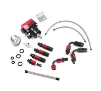 Osmond Régulateur de Pression de Carburant Réglable Universel avec Manomètre + Tuyau de Conduite de Carburant AN6 + Kit D'Extrémité de Raccords