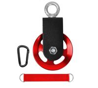 Osmond Rouge de Poulie de Soulèvement en Alliage en Aluminium avec Support de Retenue, Poulie de Corde de Poulie de Poulie avec Crochet Carabiner, Connexion