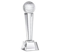 Osmond Trophée de golf en verre de cristal - 22,9 x 7,1 cm - Pour adultes et enfants - Décoration de table de tournoi de golf
