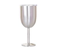 Osmond Verre à vin double couche en acier inoxydable de grande capacité résistant Argenté