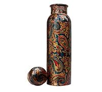 OSNICA Bouteille d'eau en cuivre 100 % pur pour voyageur, sans joint - Avantages ayurvédiques pour la santé - Bouteille élégante en cuivre 1