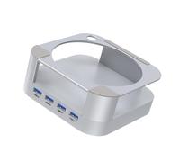 OSNIYAW Adaptateur USB 3.0 avec support en aluminium de refroidissement pour y compris 4 ports de transfert de données rapide type C Dock