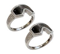 OSNIYAW Anneaux d'ouverture étincelants pratiques réglables en forme de lunettes de neige texture cuivre Convient pour les amateurs de mode Cadeau Punk Bijoux Bagues, Black, Comme décrit, Comme décrit
