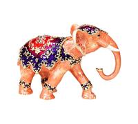 OSNIYAW Boîte à bijoux en métal robuste en forme d'éléphant avec sculpture et accents de diamants