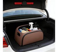 OSNIYAW Boîte de rangement de voiture de qualité supérieure en cuir pour dossier de siège avant avec design spacieux et cadre en EVA solide avec couvercle